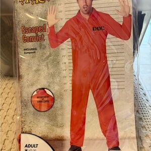 Orange Escaped Convict Costume Jumpsuit